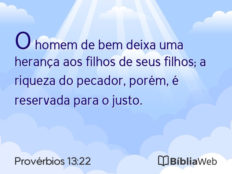 Provérbios 13:22 em imagem para compartilhar