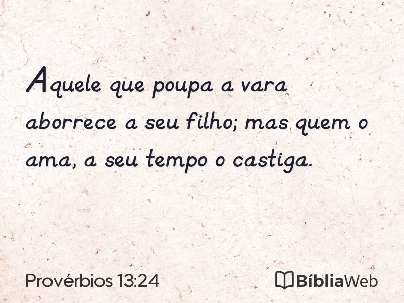 Provérbios 13:24 em imagem para compartilhar