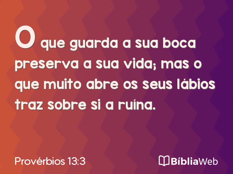 Provérbios 13:3 em imagem para compartilhar