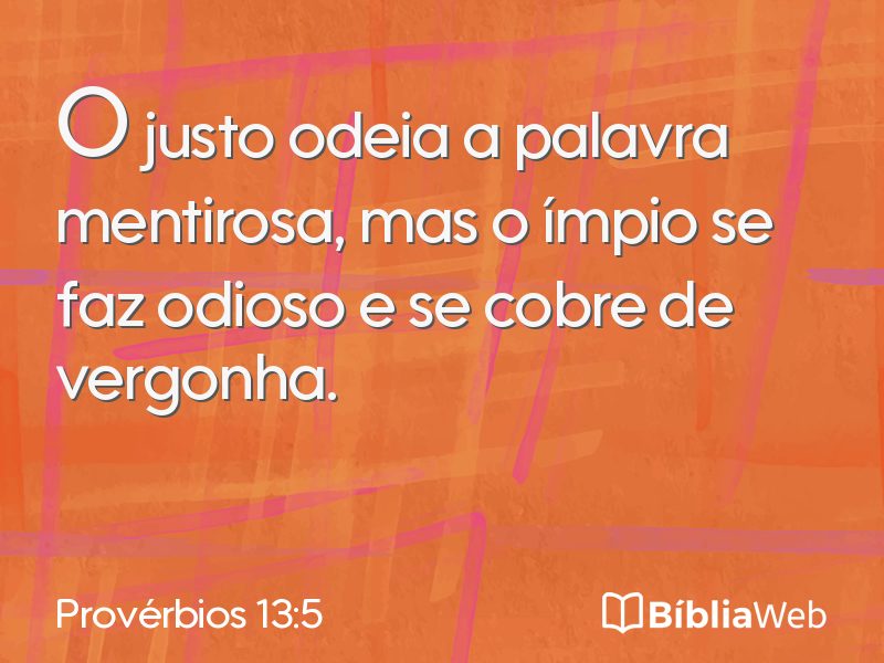 Provérbios 13:5 em imagem para compartilhar