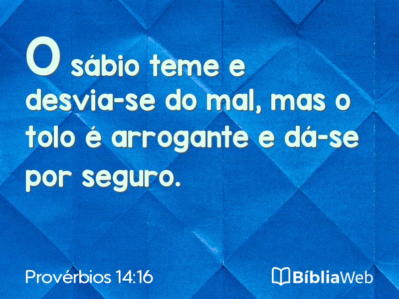 Provérbios 14:16 em imagem para compartilhar