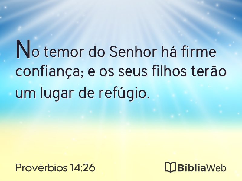 Provérbios 14:26 em imagem para compartilhar