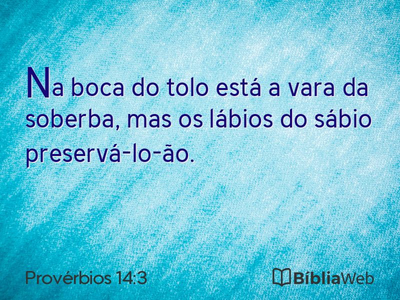 Provérbios 14:3 em imagem para compartilhar