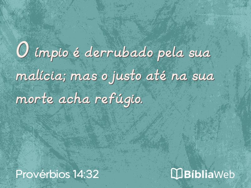 Provérbios 14:32 em imagem para compartilhar