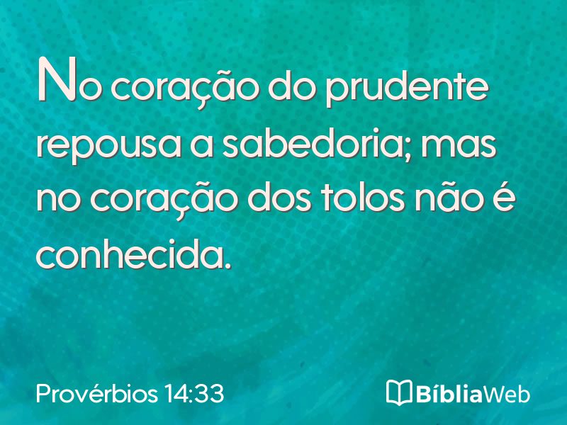 Provérbios 14:33 em imagem para compartilhar