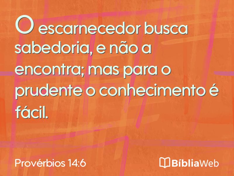 Provérbios 14:6 em imagem para compartilhar