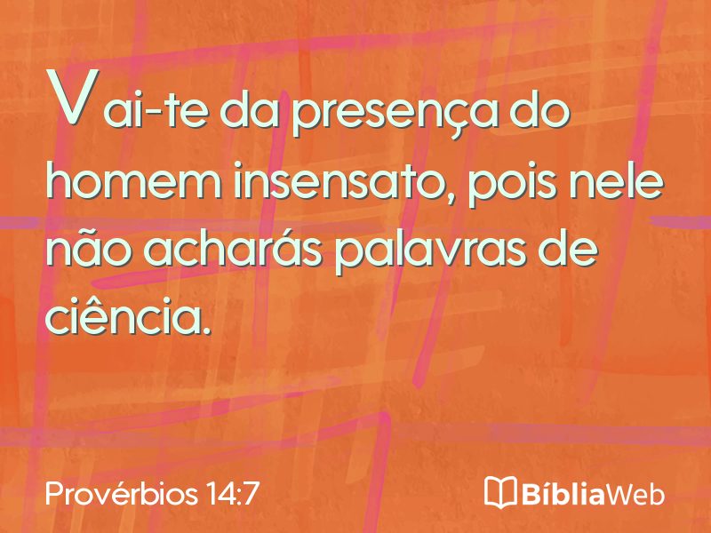 Provérbios 14:7 em imagem para compartilhar