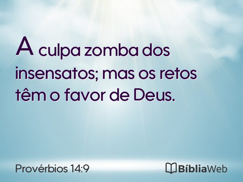 Provérbios 14:9 em imagem para compartilhar