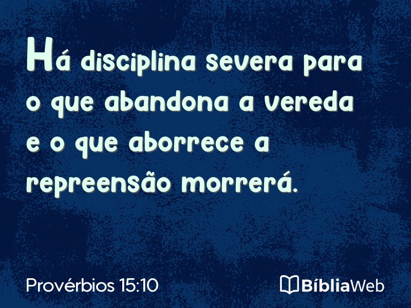 Provérbios 15:10 em imagem para compartilhar