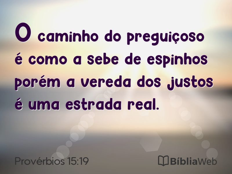 Provérbios 15:19 em imagem para compartilhar