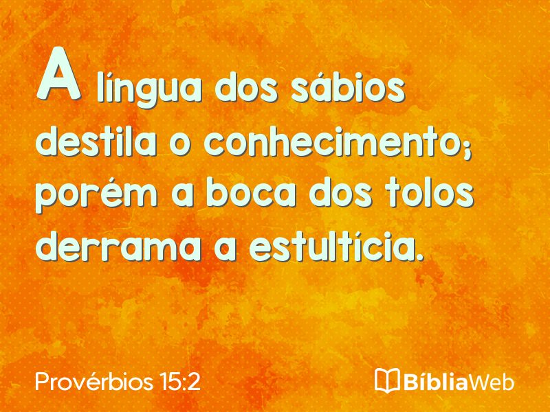 Provérbios 15:2 em imagem para compartilhar