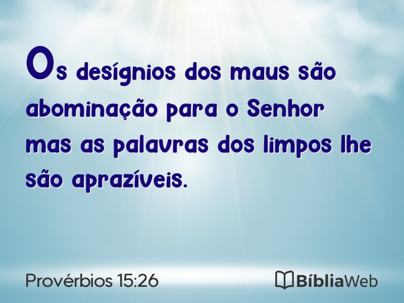 Provérbios 15:26 em imagem para compartilhar