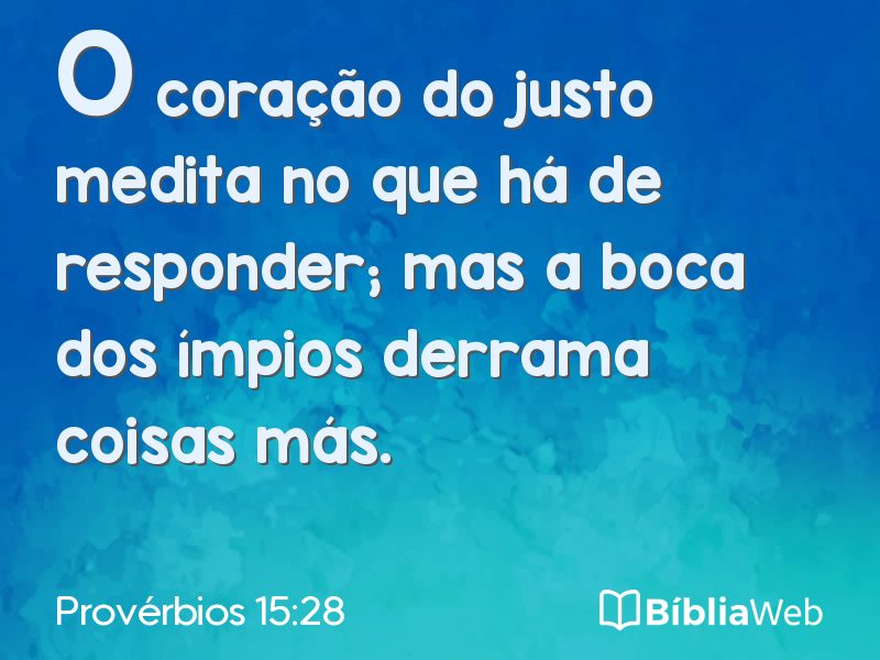 Provérbios 15:28 em imagem para compartilhar