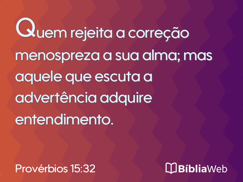 Provérbios 15:32 em imagem para compartilhar