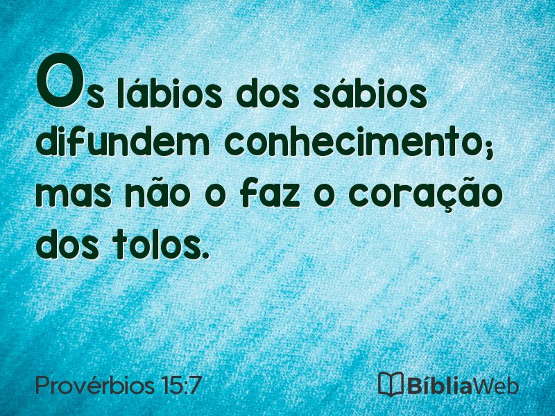 Provérbios 15:7 em imagem para compartilhar