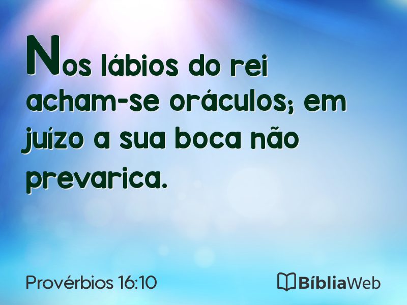 Provérbios 16:10 em imagem para compartilhar