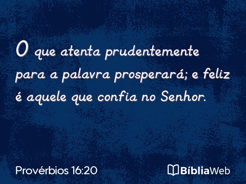 Provérbios 16:20 em imagem para compartilhar