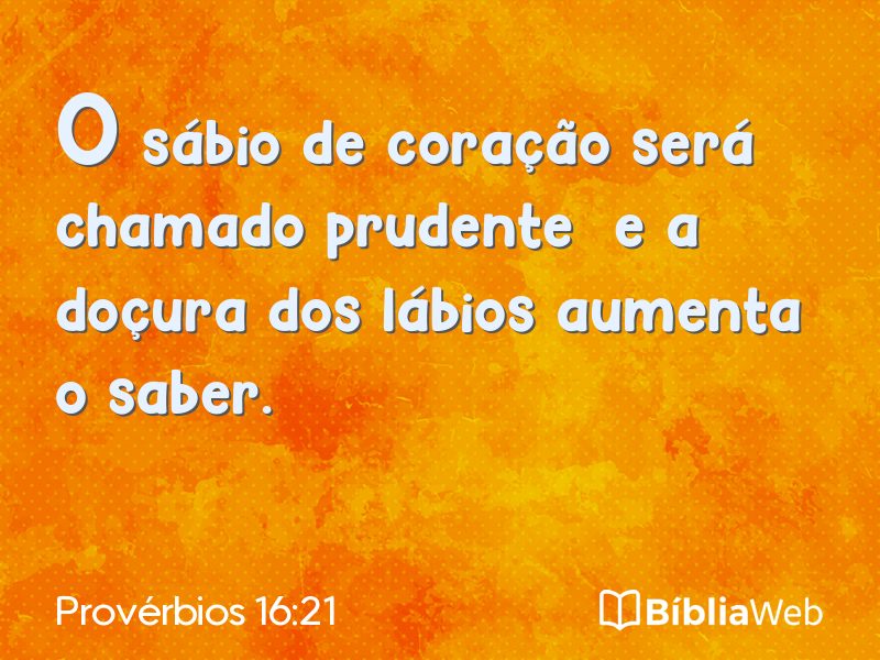 Provérbios 16:21 em imagem para compartilhar