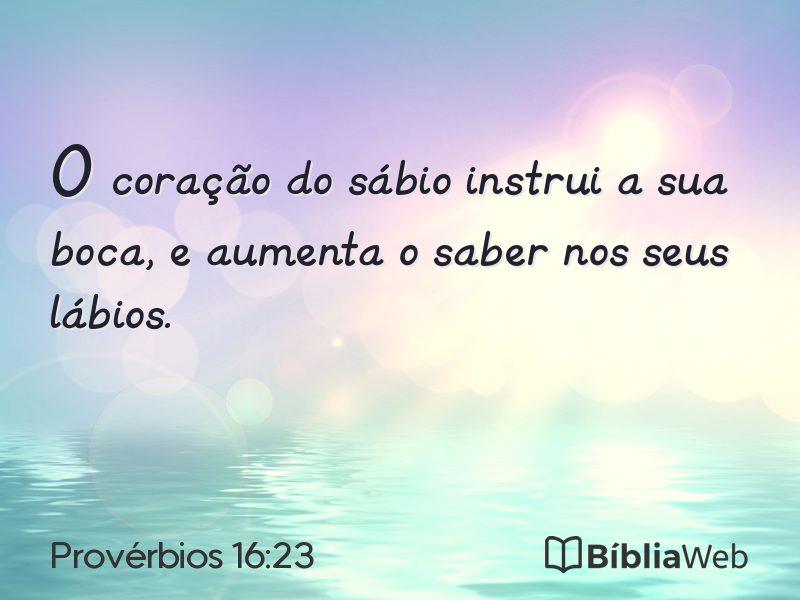 Provérbios 16:23 em imagem para compartilhar