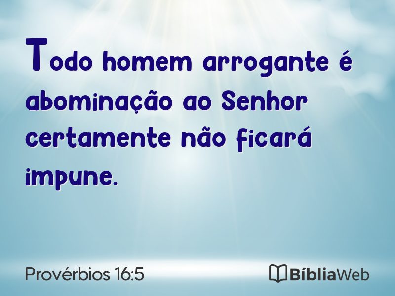 Provérbios 16:5 em imagem para compartilhar