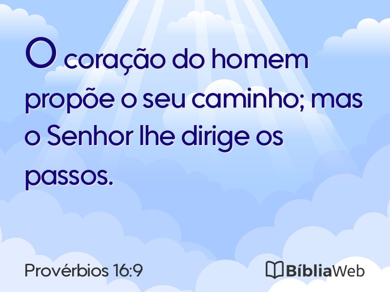 Provérbios 16:9 em imagem para compartilhar