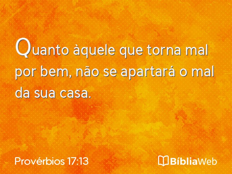 Provérbios 17:13 em imagem para compartilhar