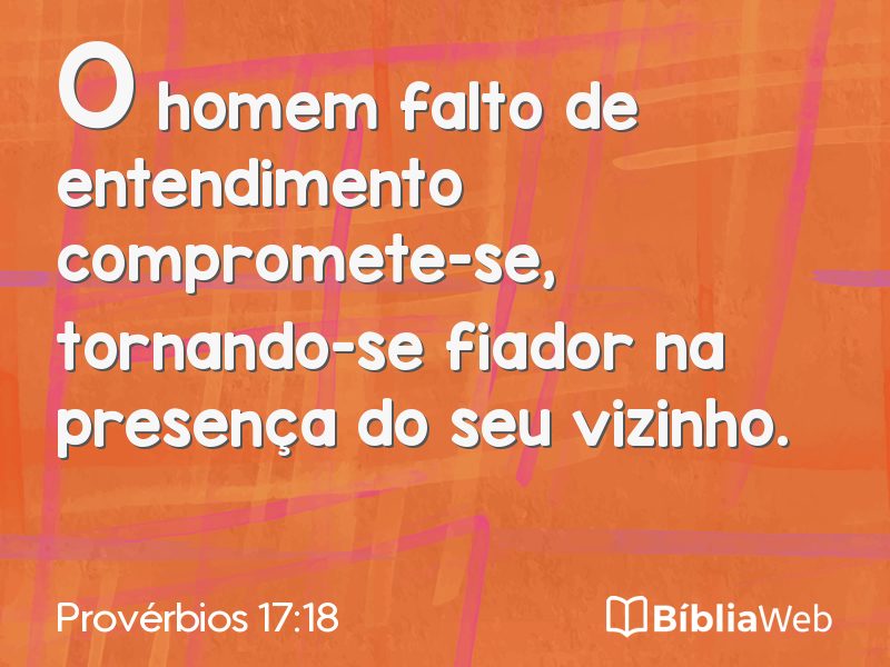 Provérbios 17:18 em imagem para compartilhar