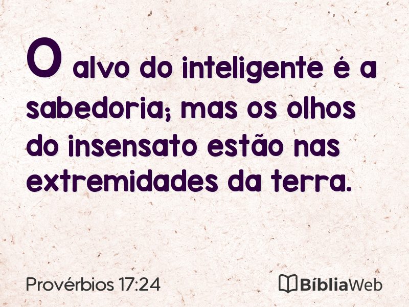 Provérbios 17:24 em imagem para compartilhar