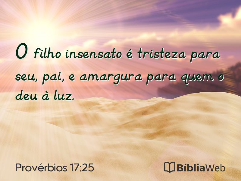 Provérbios 17:25 em imagem para compartilhar