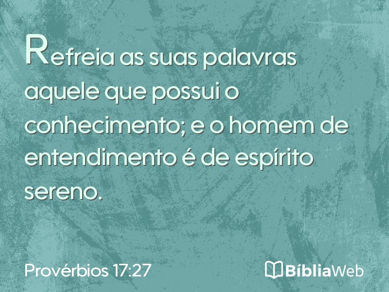 Provérbios 17:27 em imagem para compartilhar