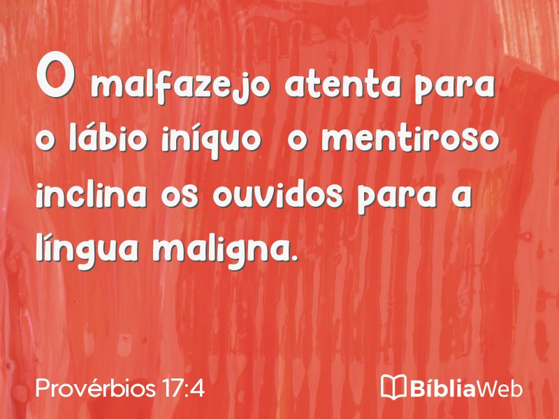 Provérbios 17:4 em imagem para compartilhar