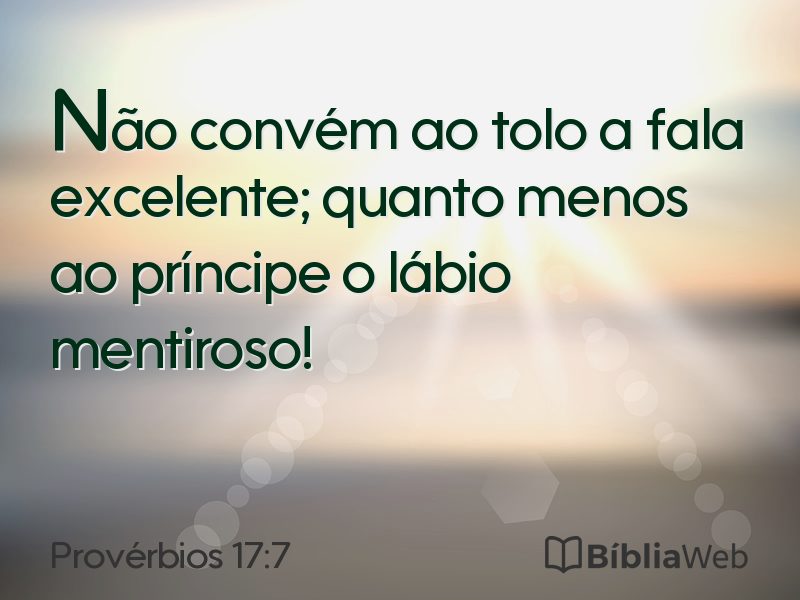 Provérbios 17:7 em imagem para compartilhar