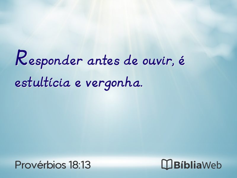 Provérbios 18:13 em imagem para compartilhar