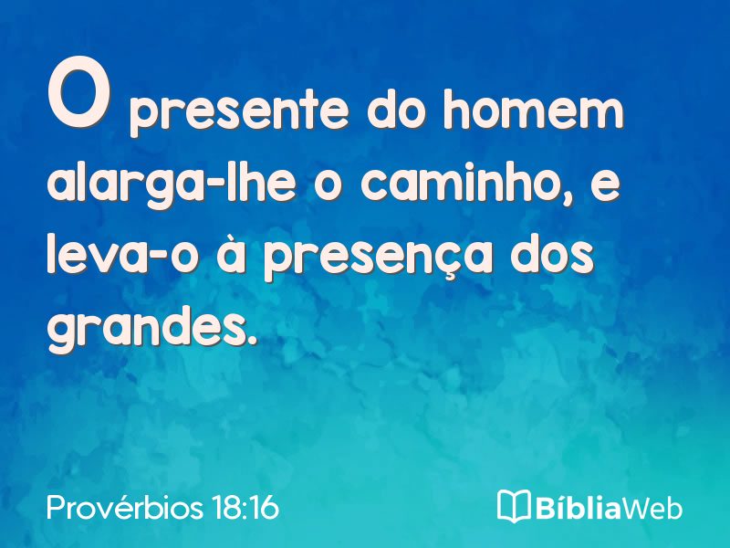 Provérbios 18:16 em imagem para compartilhar