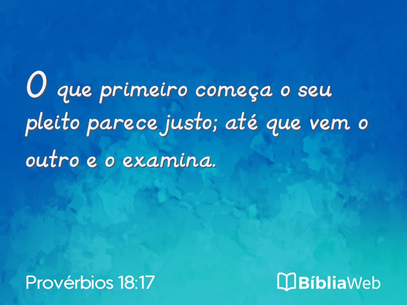 Provérbios 18:17 em imagem para compartilhar