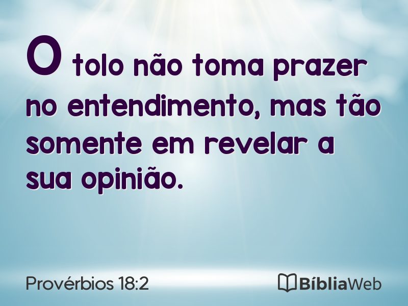 Provérbios 18:2 em imagem para compartilhar