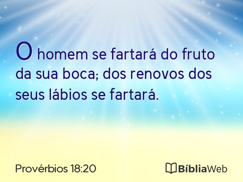 Provérbios 18:20 em imagem para compartilhar
