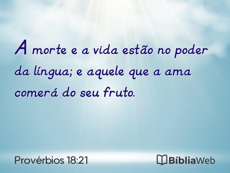 Provérbios 18:21 em imagem para compartilhar