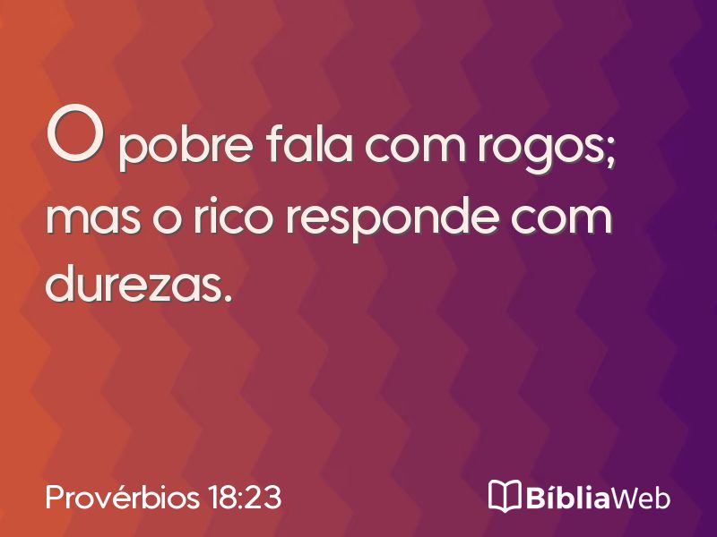 Provérbios 18:23 em imagem para compartilhar