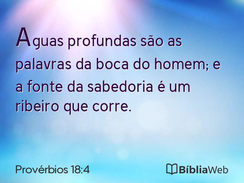 Provérbios 18:4 em imagem para compartilhar