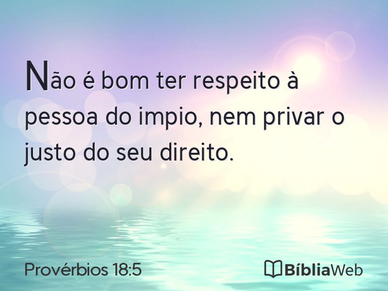 Provérbios 18:5 em imagem para compartilhar