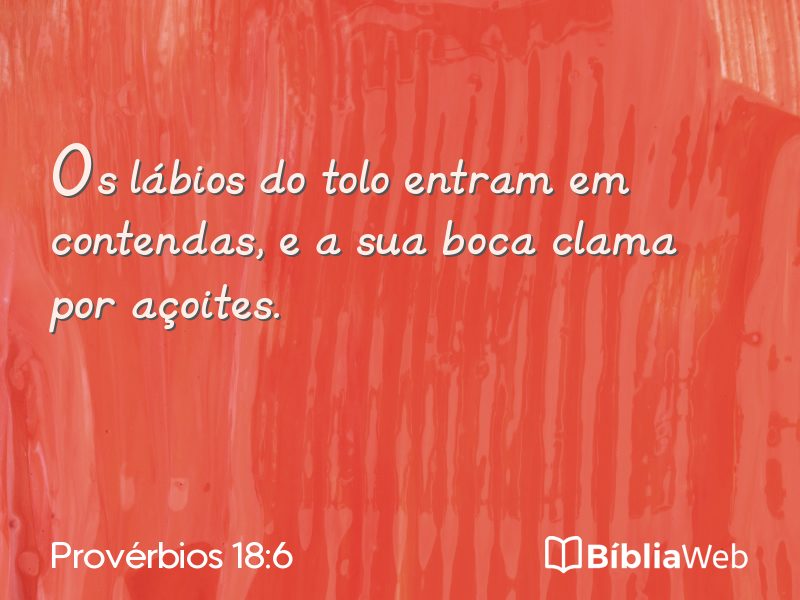 Provérbios 18:6 em imagem para compartilhar