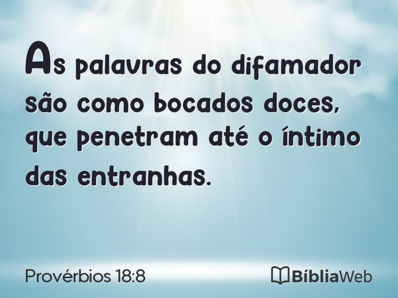 Provérbios 18:8 em imagem para compartilhar