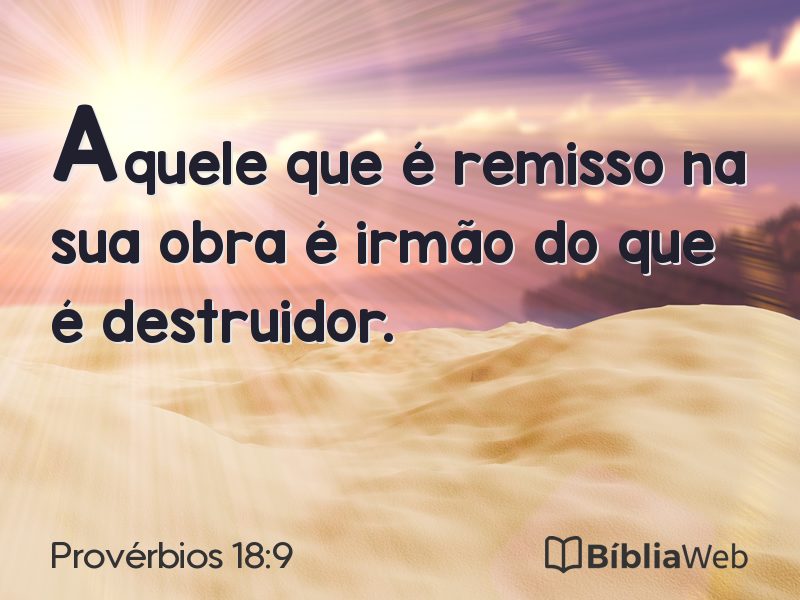 Provérbios 18:9 em imagem para compartilhar