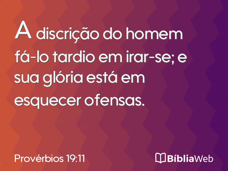 Provérbios 19:11 em imagem para compartilhar
