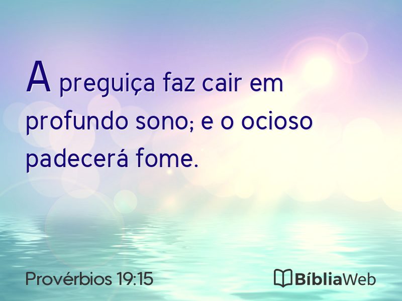 Provérbios 19:15 em imagem para compartilhar