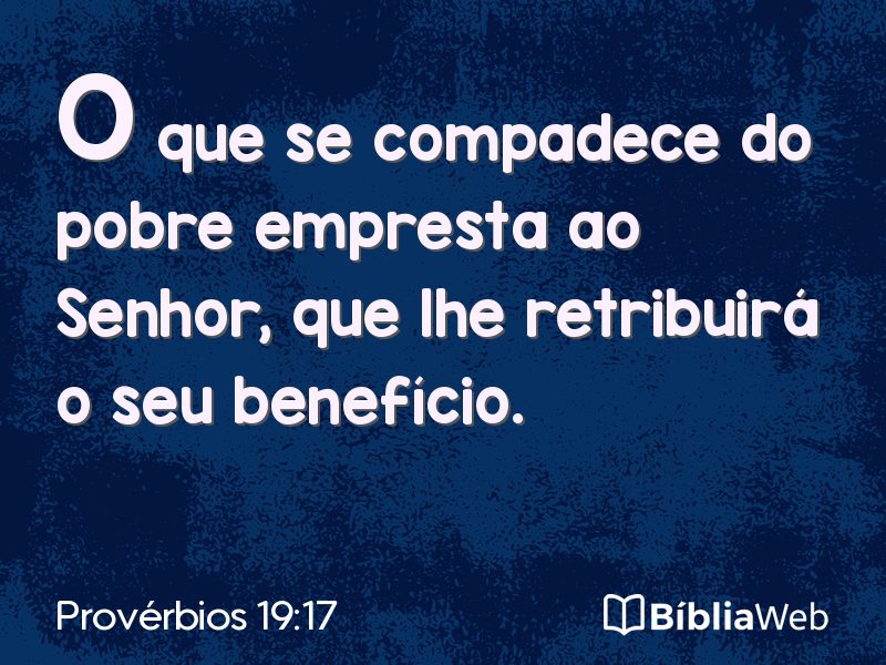 Provérbios 19:17 em imagem para compartilhar