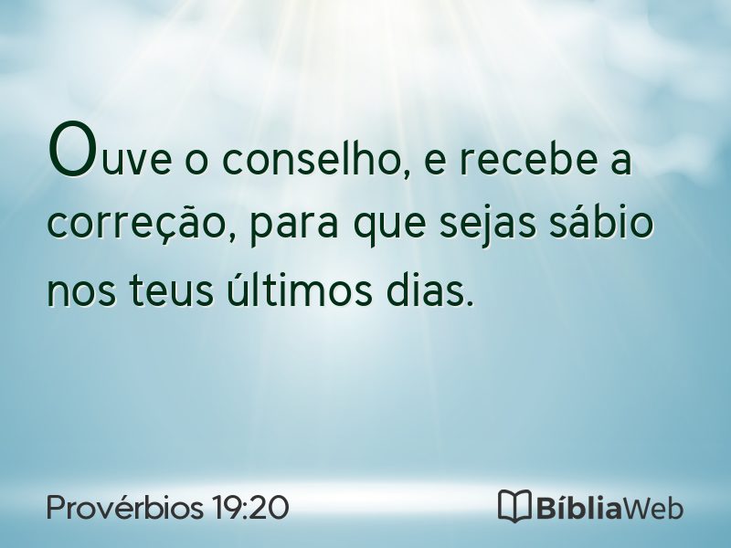 Provérbios 19:20 em imagem para compartilhar