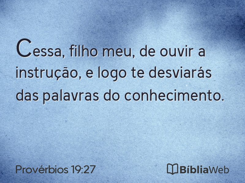 Provérbios 19:27 em imagem para compartilhar