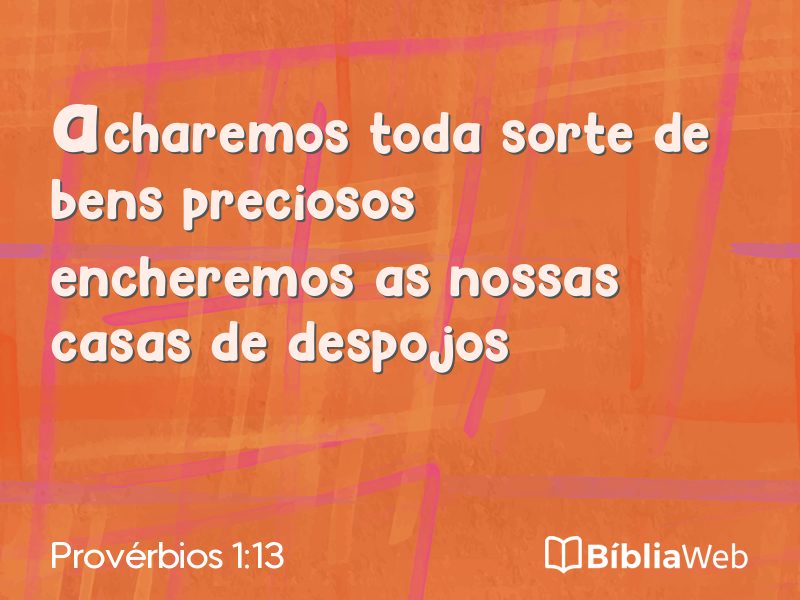 Provérbios 1:13 em imagem para compartilhar